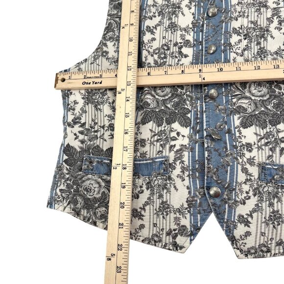 Lizwear Vintage 90s Vest Womens size Large Rose print tapestry - Picture 4 of 6